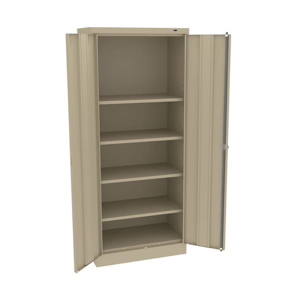 Welded Standard Slim Storage Cabinet, 30"Wx18"Dx72"H, Sand